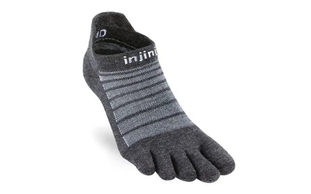 Injinji Run Lightweight No Show Nuwool Socks Grey M 40.5-44 For Comfortable Running Training