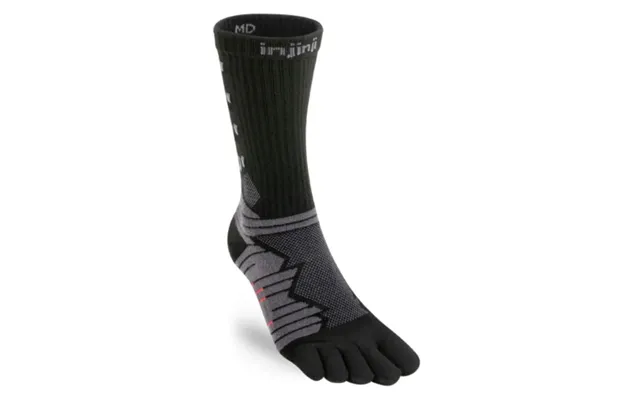 Injinji Ultra Run Crew Socks Xl 47 - Black For Long Runs And Ultimate Comfort