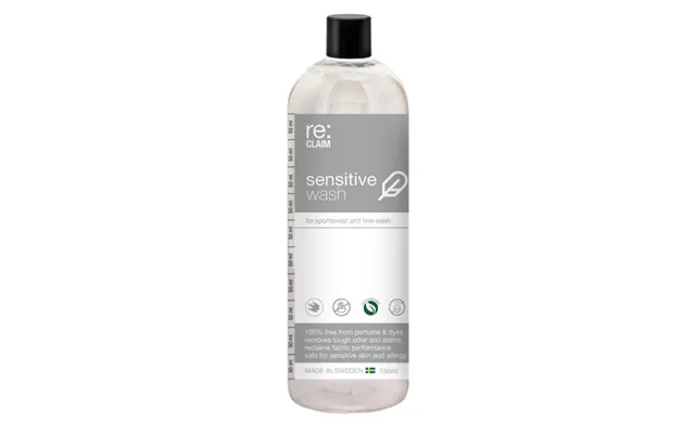 Re Claim Sensitive Wash 750 Ml - Gentle Detergent For Running And Sportswear, Effectively Eliminates Odours