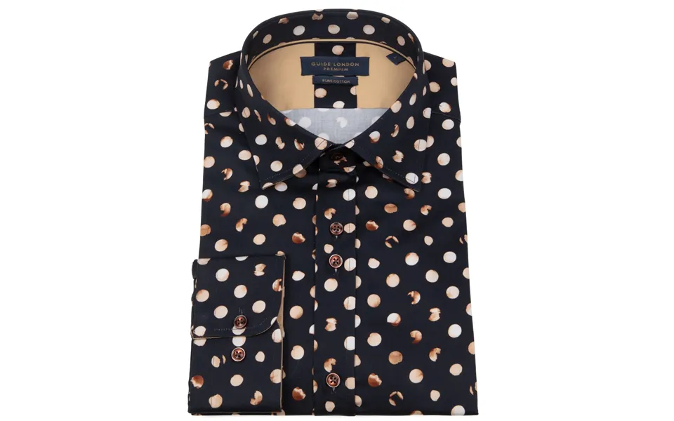 Black Tan Modern Polka Dot Shirt