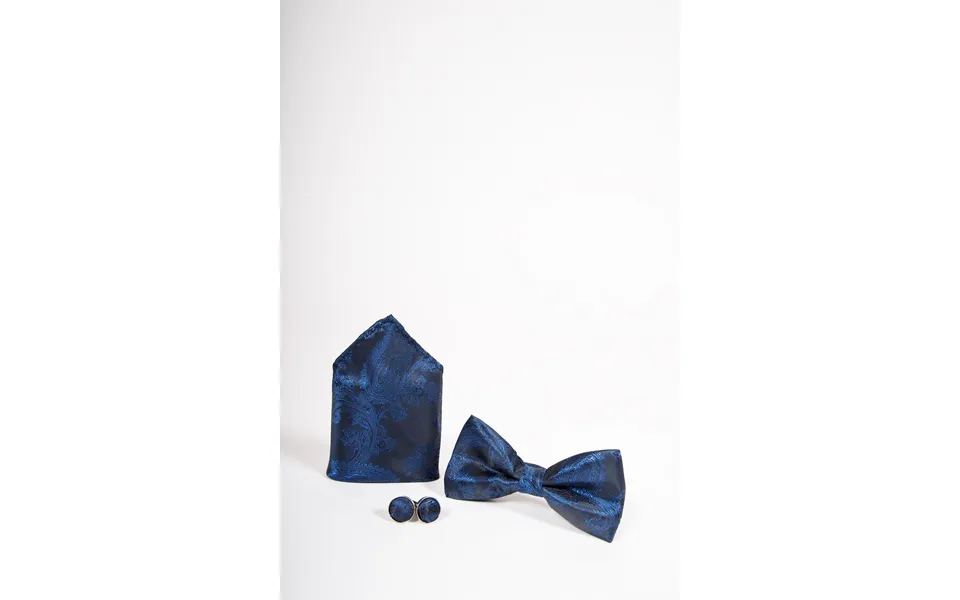 Blue Paisley Bow Tie Set-bow Tie - Pocket Square