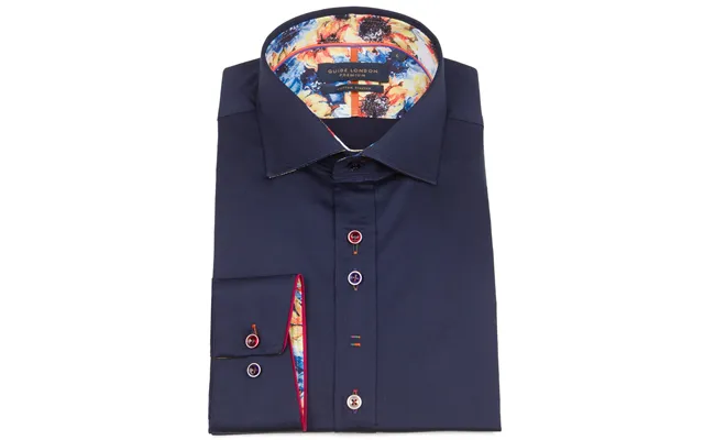 Navy Long Sleeve Plain But Not Plain Shirt
