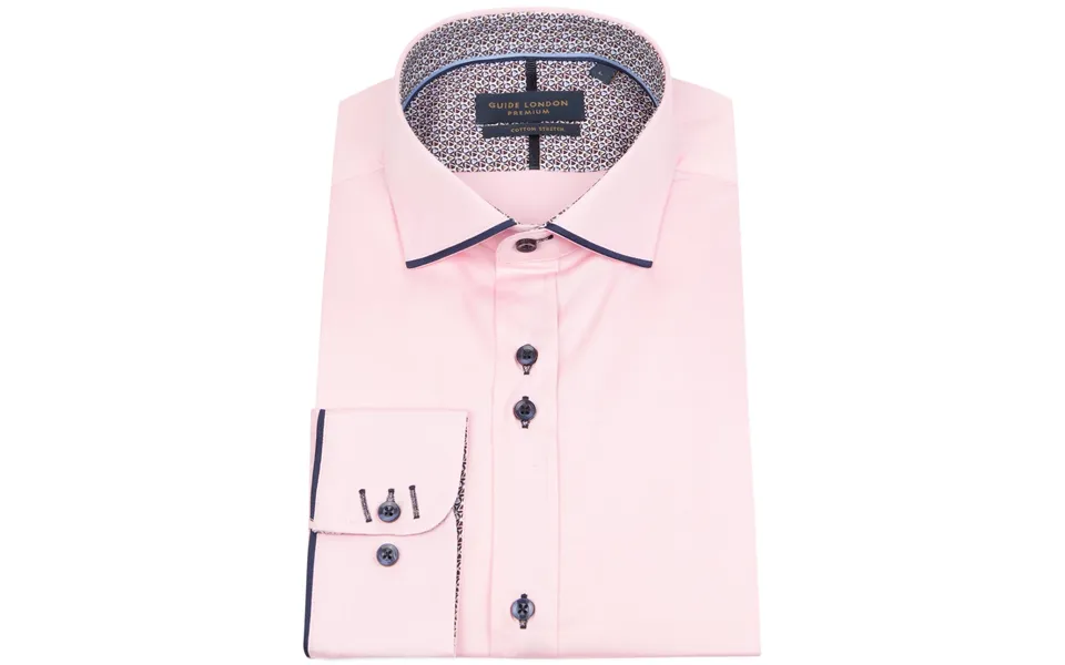 Pink Long Sleeve Cotton Elastane Shirt