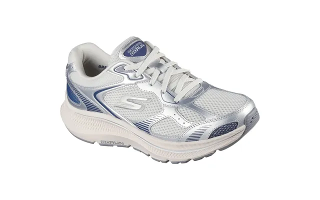 Skechers Go Run Consistent 2.0 Volt Leather Women's Silver Navy Trainers product image