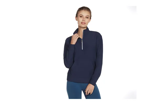 Skechers Performance Goluxe Rib 1 4 Zip Polyester Women's Blue Pullover product image