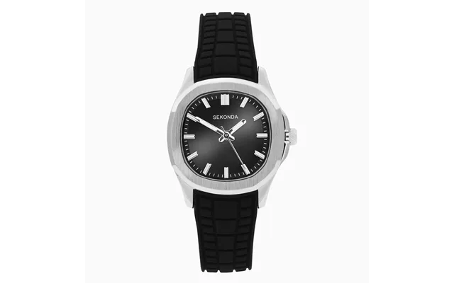 Sekonda Octaire Ladies Octaire Watch Silver Case And Black Silicone Strap 40727