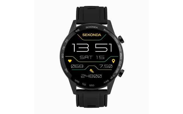 Sekonda Sekonda Active Plus Smart Watch Black Alloy Case & Black Silicone Strap 30155