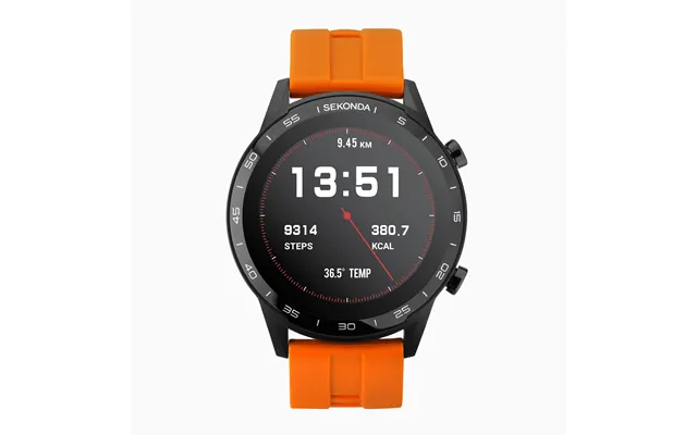 Sekonda Sekonda Active Smart Watch Black Case & Orange Silicone Strap 1911