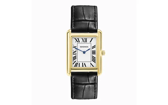 Sekonda Sekonda Clement Men's Watch Gold Alloy Case & Black Leather Strap With White Dial 30270