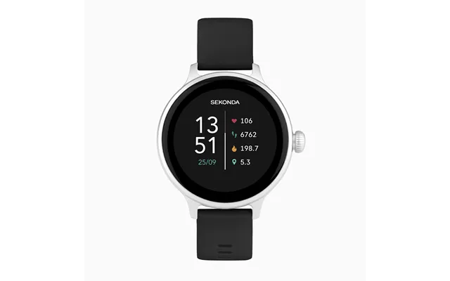 Sekonda Sekonda Connect Smart Watch Silver Alloy Case & Black Silicone Strap 40622