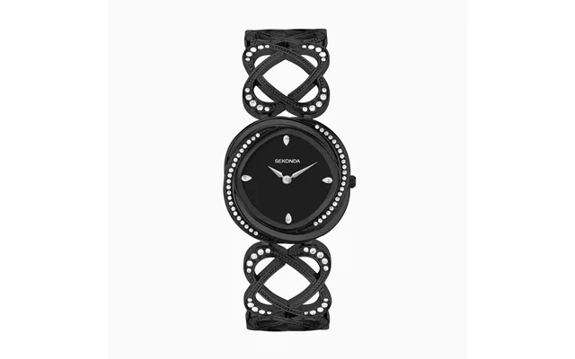 Sekonda Sekonda Hidden Hearts Ladies Watch Black Alloy Case & Bracelet With Black Dial 40628