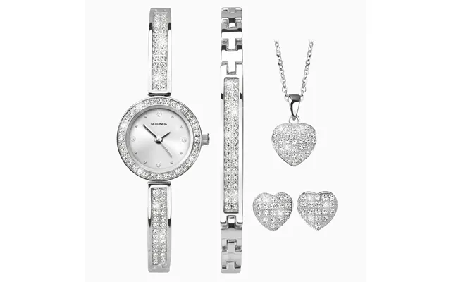 Sekonda Sekonda Ladies Watch 4-piece Silver Heart Gift Set Silver Case & Alloy Bracelet With Silver Dial 2528g