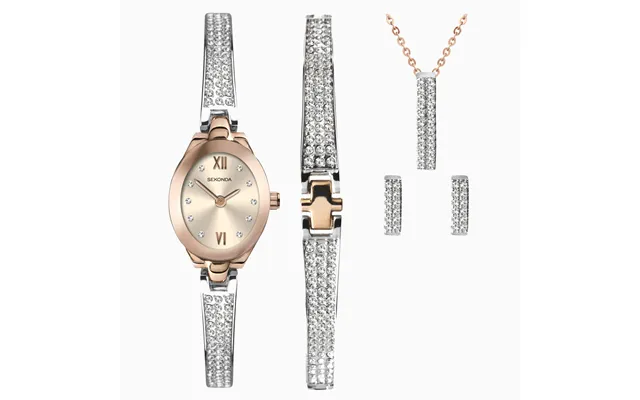 Sekonda Sekonda Ladies Watch Crystal Rose Gift Set Rose Gold Case & Alloy Bracelet With Rose Gold Dial 2924g