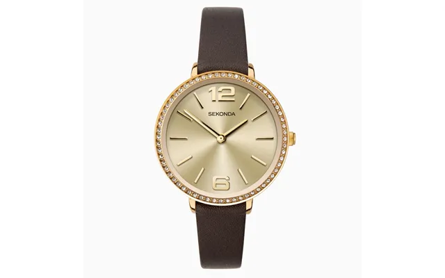 Sekonda Sekonda Ladies Watch Gold Case & Leather Upper Strap With Champagne Dial 40076