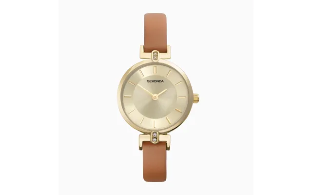Sekonda Sekonda Ladies Watch Gold Case & Tan Leather Strap With Champagne Dial 40386