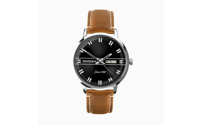 Sekonda Sekonda Men's Heritage Watch Silver Case & Tan Leather Strap With Black Dial 1947
