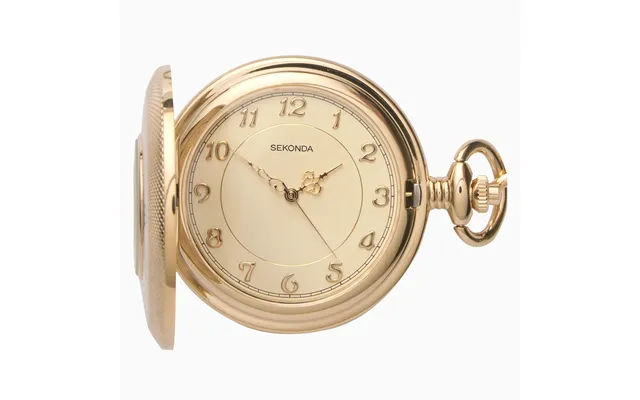 Sekonda Sekonda Men's Pocket Watch Gold Case & Stainless Steel Chain With Cream Dial 3469