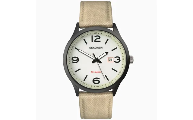 Sekonda Sekonda Men's Watch Black Case & Nylon Strap With White Dial 1508