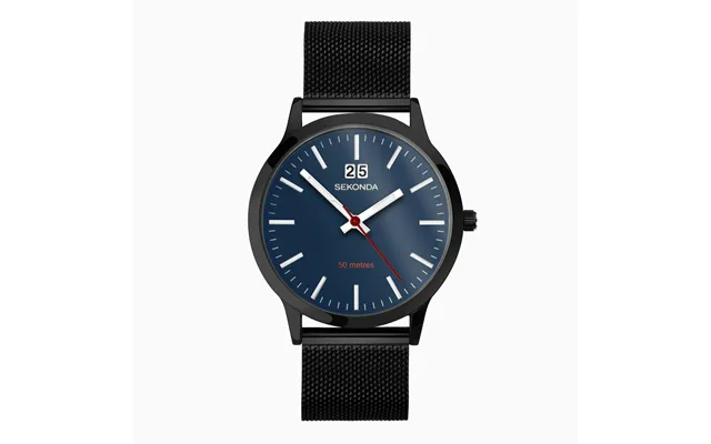 Sekonda Sekonda Nordic Men's Watch Black Case & Black Stainless Steel Mesh Bracelet With Blue Dial 30075