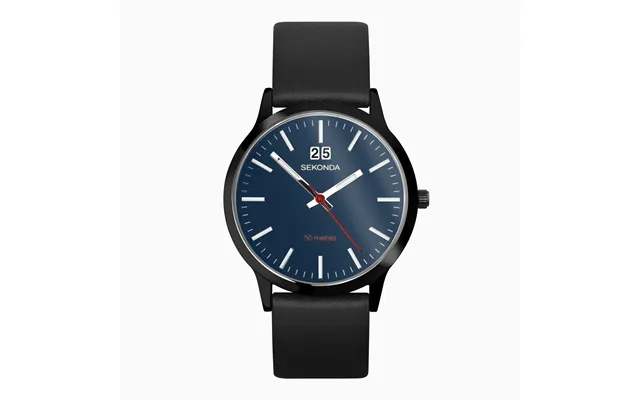 Sekonda Sekonda Nordic Men's Watch Black Case & Leather Strap With Blue Dial 30047