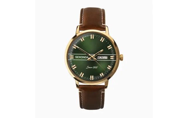 Sekonda Sekonda Originals Men's Watch Gold Case & Brown Leather Strap With Green Dial 1949