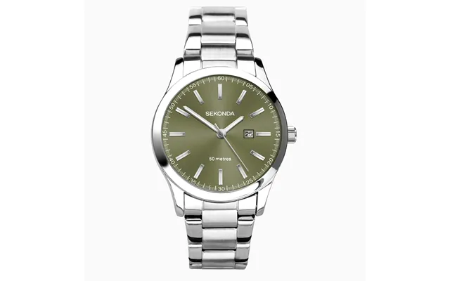 Sekonda Sekonda Taylor Ladies Watch Silver Case & Stainless Steel Bracelet With Green Dial 40543