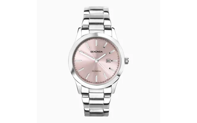 Sekonda Sekonda Taylor Ladies Watch Silver Case & Stainless Steel Bracelet With Pale Pink Dial 40398