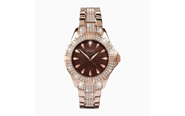 Seksy Seksy Dress Ladies Watch Rose Gold Brass Case & Bracelet With Brown Mother Of Pearl Dial 4794