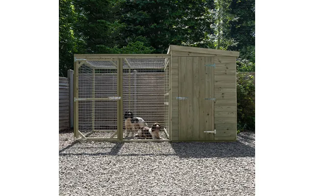 10'1 X 4'6 Forest Hedgerow Wooden Dog Kennel With 6ft Run - Pet House 3
