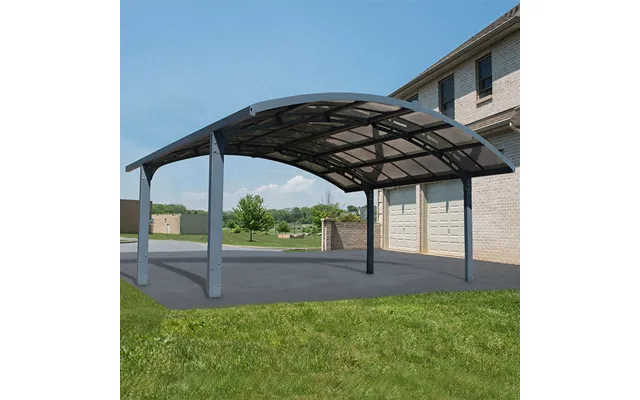 16' X 19' Palram Canopia Arizona Breeze Grey Metal Double Carport 4