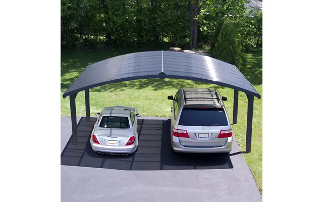 16' X 19' Palram Canopia Arizona Wave Grey Metal Double Carport 4