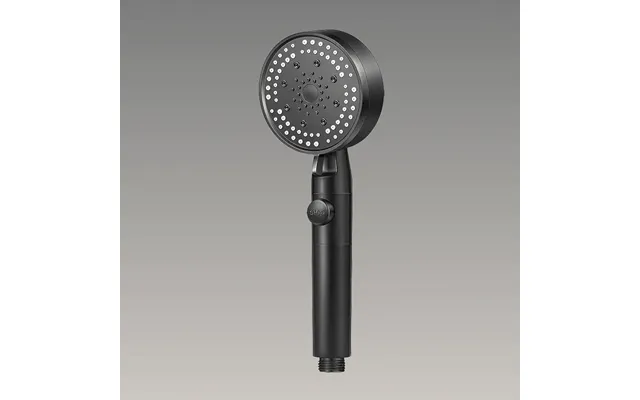 Showery 5 Mode High Pressure Shower Head - Chrome Silver, With Stop Button Black
