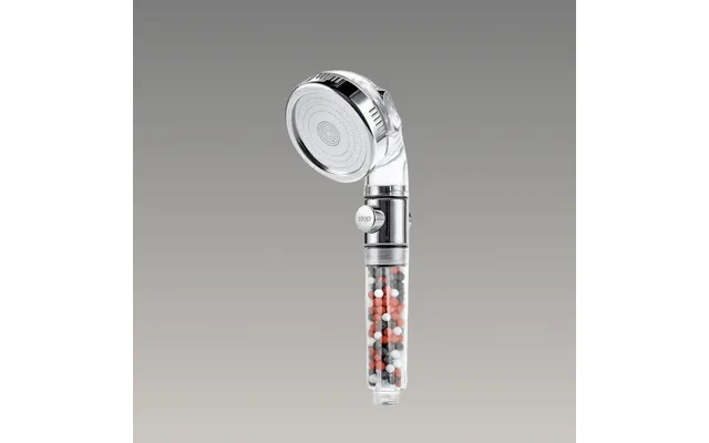 Showery Eco-flow High Pressure Shower Head With Water Softening Filter - With Stop Button