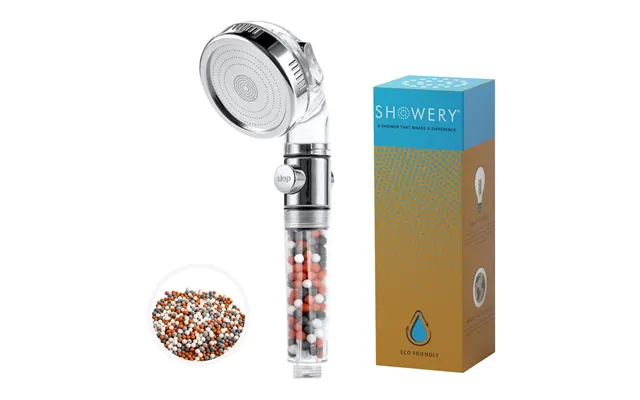 Showery Ecoflow - Water Saving & Softening Shower Head, 2-in-1 Value Pack
