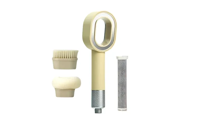 Showery Halo Premium Filtered Shower Head - Beige Shower Head Brush & Sponge