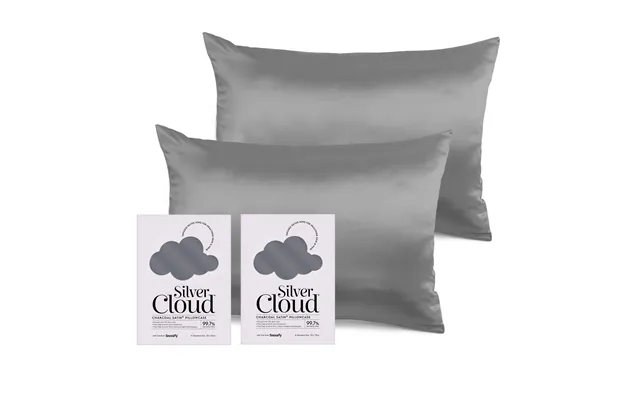 Silver Cloud Charcoal Satin Pillowcase Twinpack
