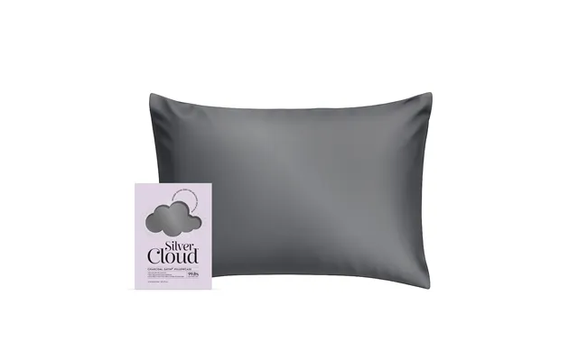 Silver Cloud Charcoal Satin Pillowcase With Silver Ions