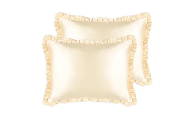 Silver Cloud Satin Frilly Pillowcase Twin Pack - Buttercup Collection