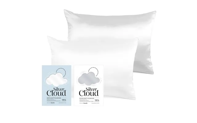 Silver Cloud White & Silver Satin Pillowcase Twinpack