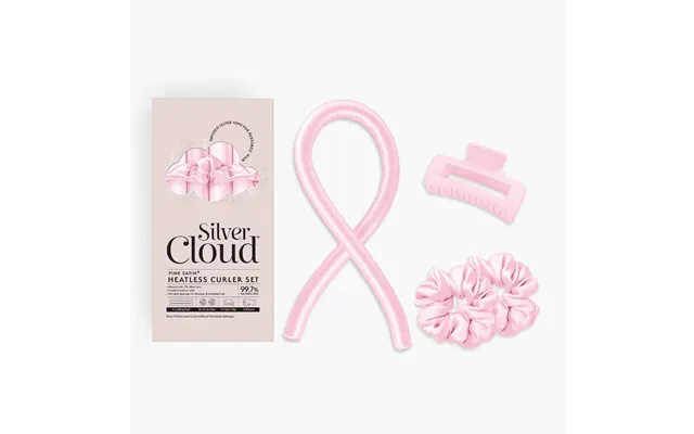 Soft Satin Pink Heatless Hair Curler Set
