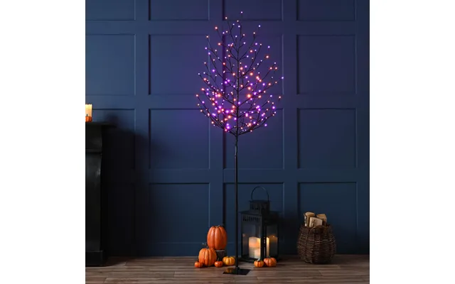 Festive 120cm Glow Worm Halloween Twig Tree