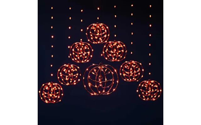 Festive 120cm X 120cm Pumpkin Halloween Curtain Light Orange