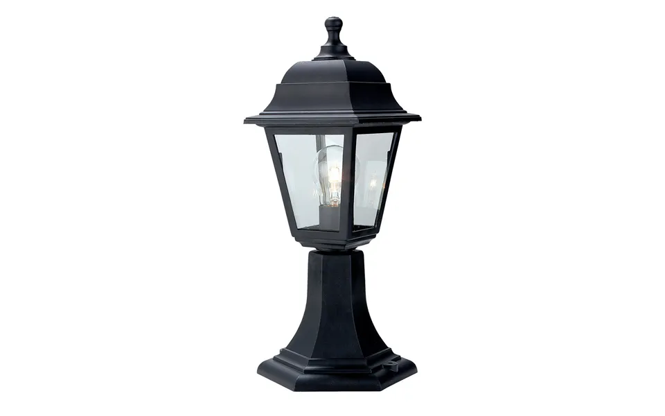Firstlight Oslo Pillar Post Light Anti-corrosion With Clear Glass In Black Outdoor Garden