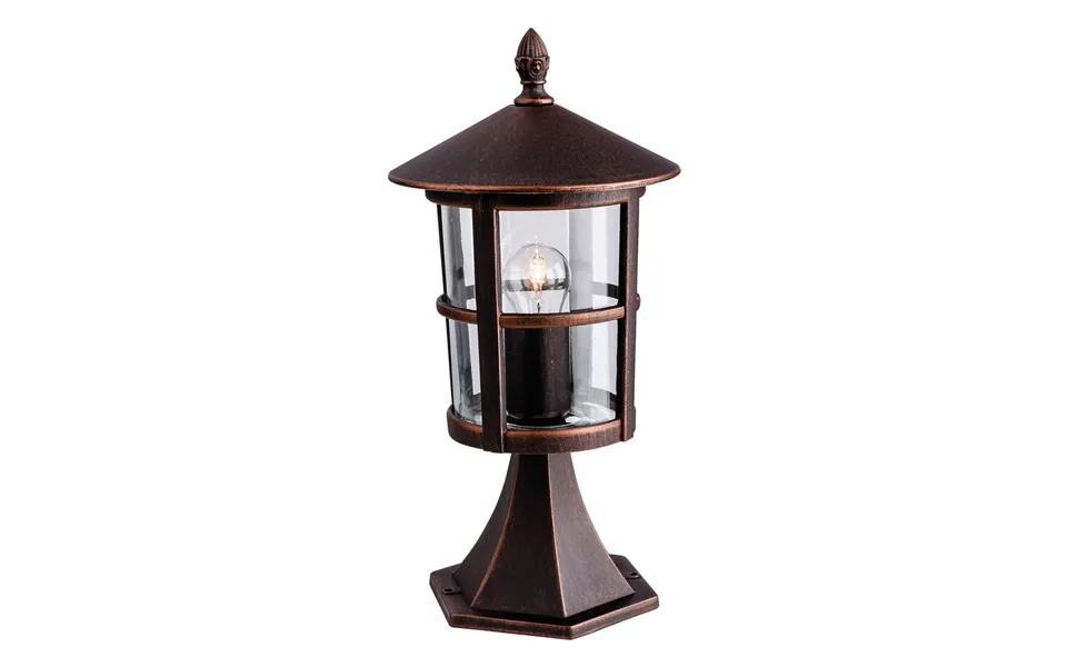 Firstlight Stratford Pillar Post Light Traditional Style With Clear Glass In Bronze Outdoor Garden
