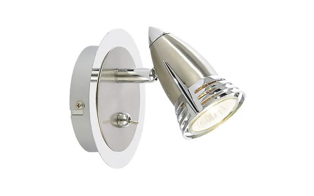 Inlight Elara Adjustable Wall Spotlight With On Off Toggle Switch In Satin Nickel And Chrome