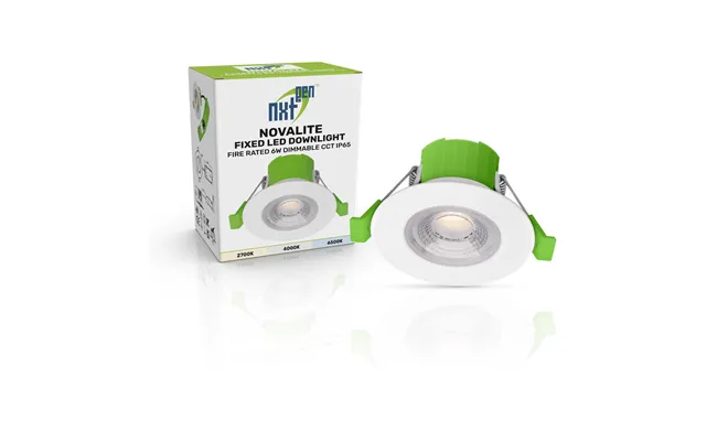 Nxt Gen Novalite Led Fire Rated Downlight 6w Dim Cct Tri-colour Prismatic In White Lights Recessed Spotlight Bathroom 60