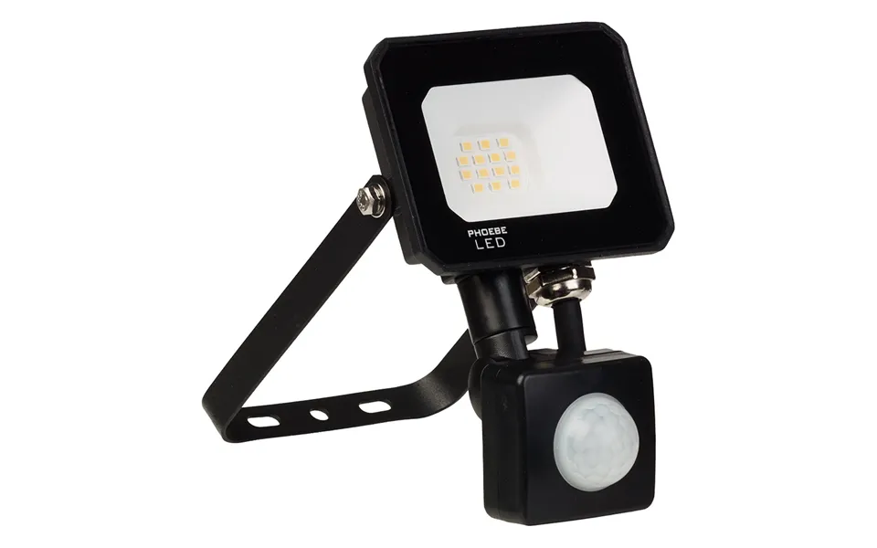 Phoebe Atlas-mini Led Floodlight 10w Pir Sensor Ip65 Warm White In Black Security Motion Garden Outdoor Weatherproof 100