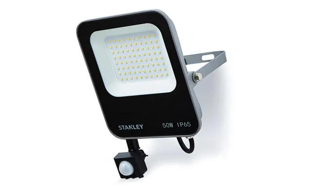 Stanley 50w Led Floodlight With Pir In Black & Anthracite
