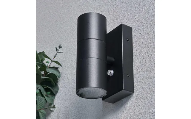Zink Leto Up And Down Wall Light With Dusk Til Dawn Sensor In Black Outdoor Exterior Front Door Lights