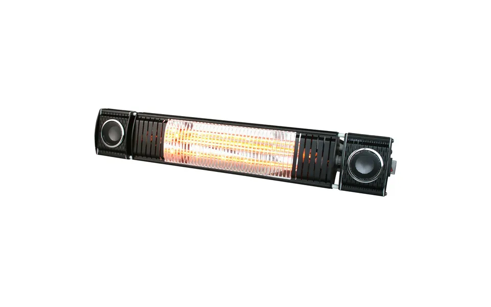 Zink Radiant Flint Wall Mounted Patio Heater 2000w With Bluetooth Speaker In Black Outdoor Exterior Lights